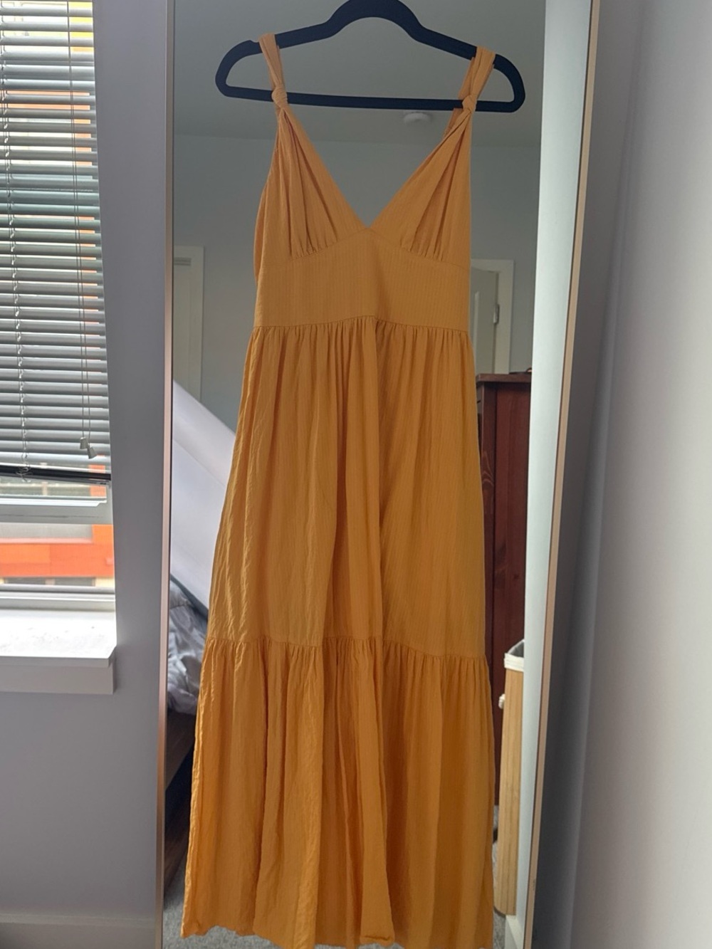 Abercombie and Fitxh Yellow Tiered V-Neck Maxi Dress - Brand Unspecified